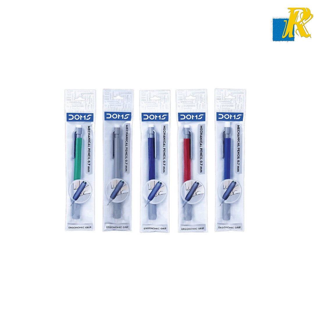 Doms 0.7mm Mechanical Pencil Pouch Pack: Ultra Break-Resistant Lead, Ergonomic Grip