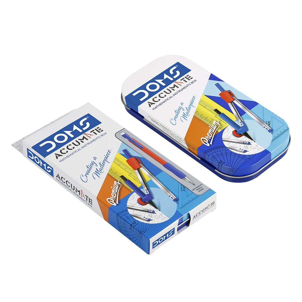 Doms Accumate Comprehensive Geometry Math Set Box - Essential School Supplies Kit