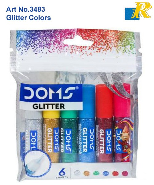 DOMS Multi-Purpose Artist Glitter Glue Set – 6 Vibrant Shades for Crafts