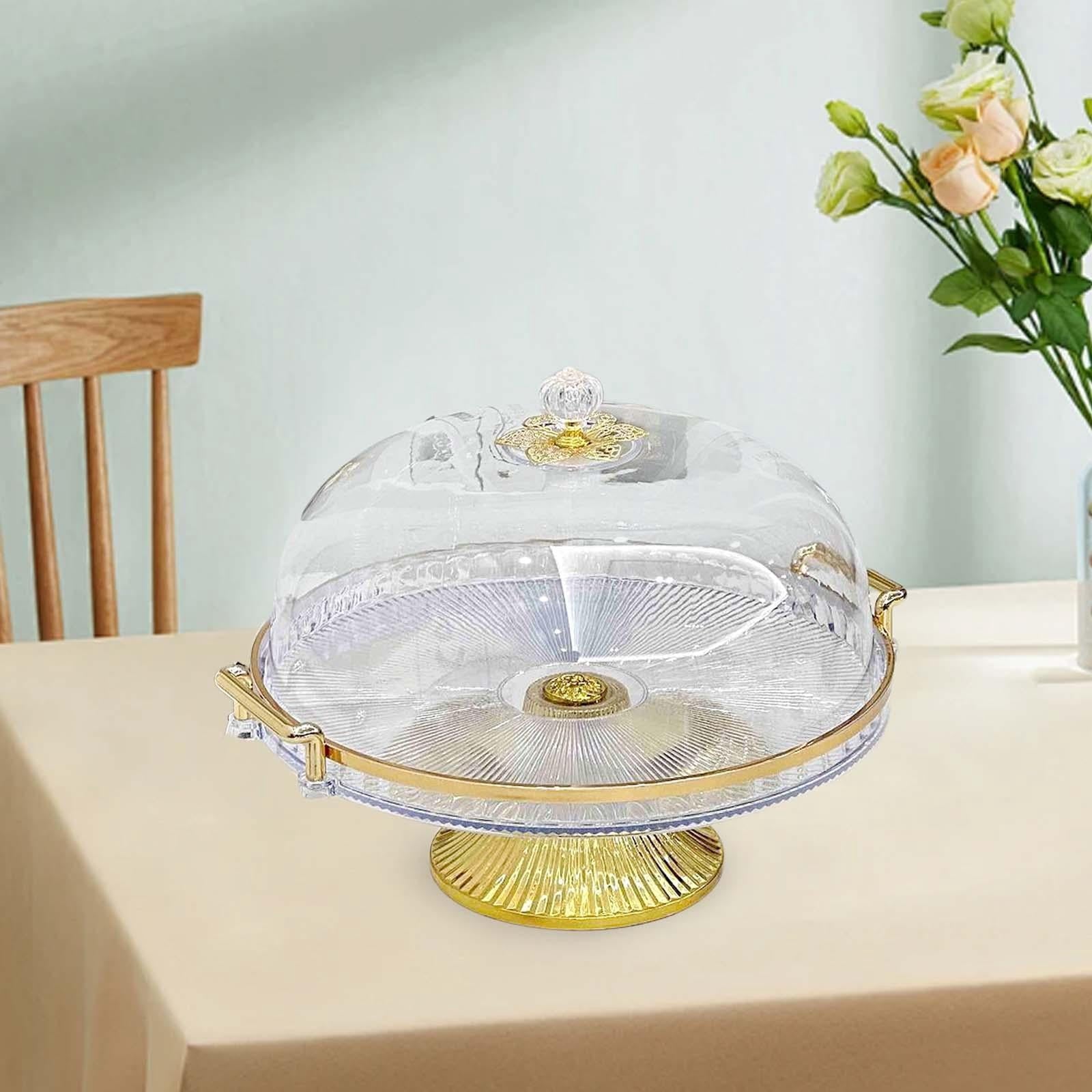 kowaku Round Footed Cake Stand with Dome Lid Clear