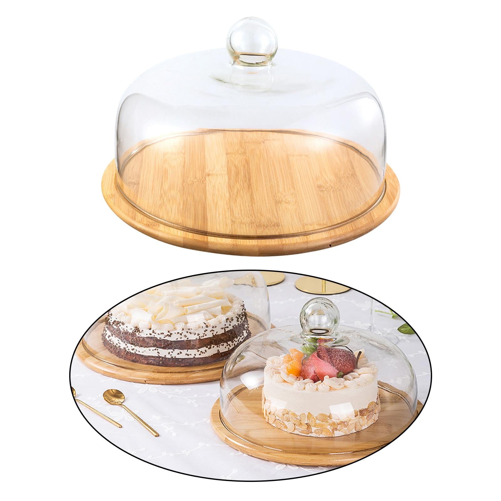 Funtasica Round Glass Cake Stand with Dome Cover 12 Inch
