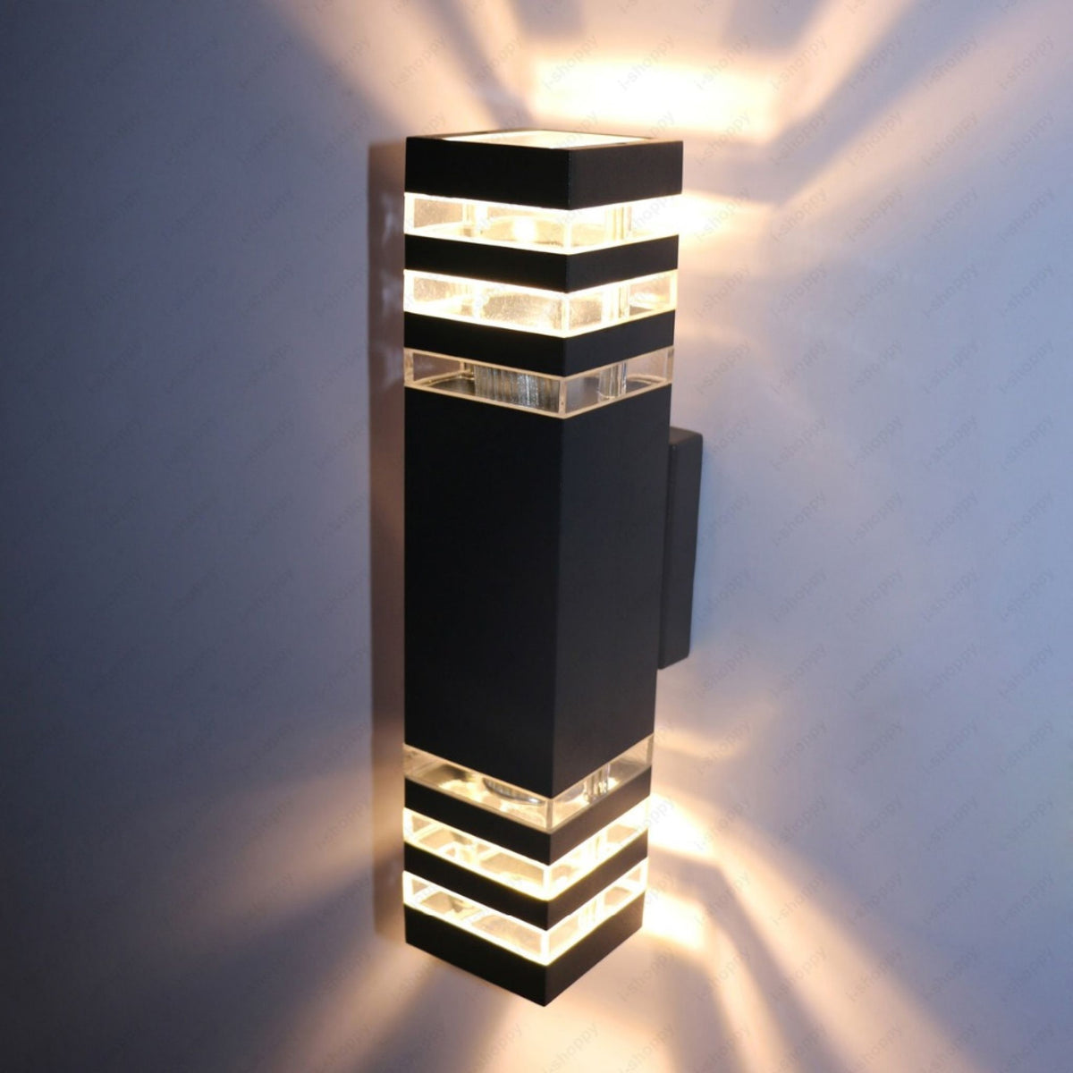 Maycho 8W LED Up and Down Wall Sconce Black Indoor Outdoor - (can0085)