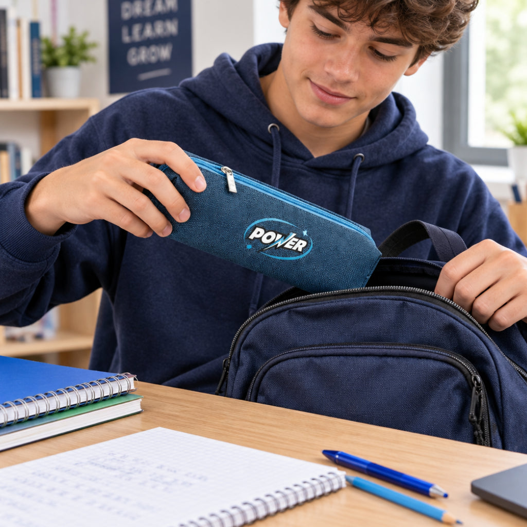 Estojo Escolar Power: Compacto, Estiloso e com Design Inspirador - (AYC335-39)
