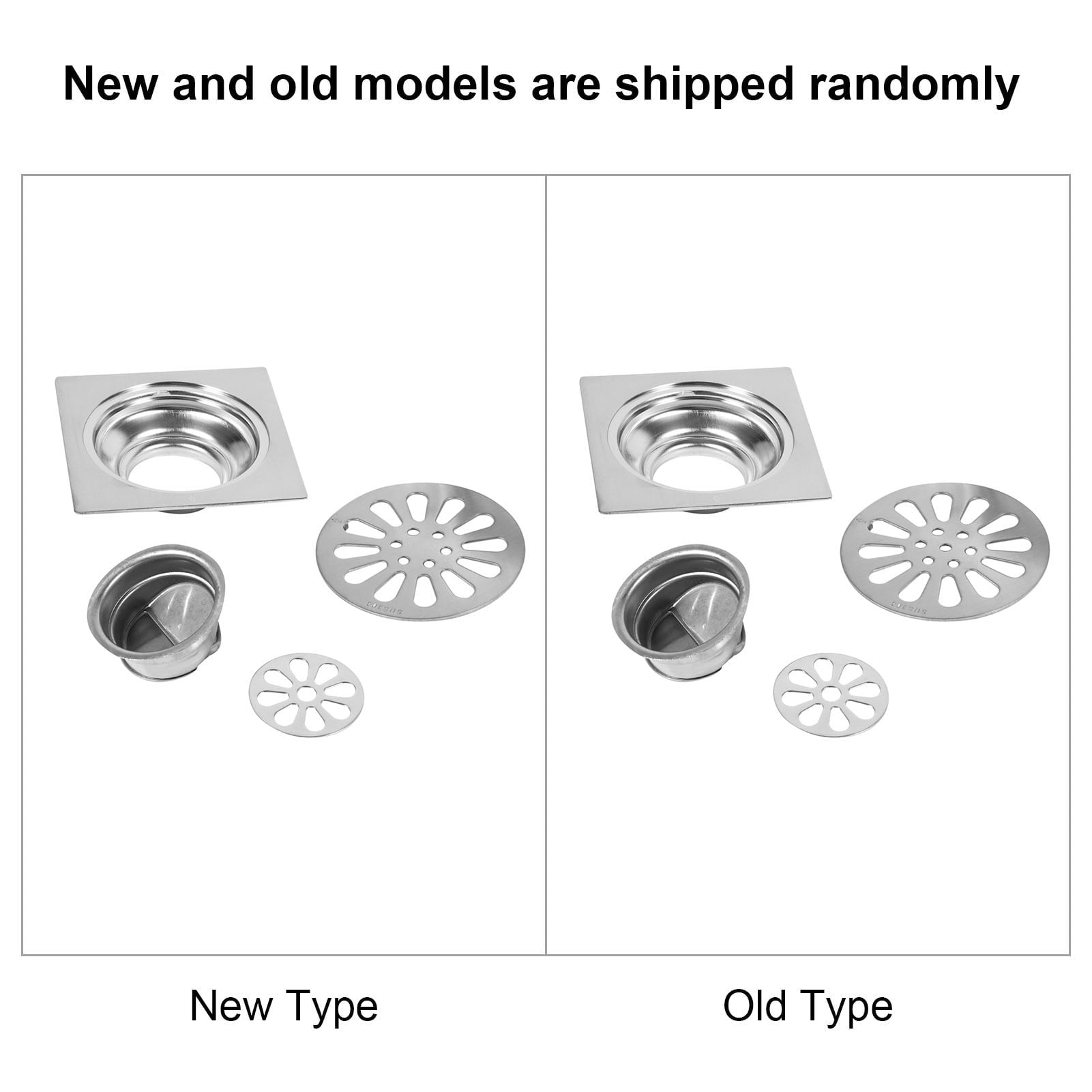 Super homeMX Square Stainless Steel Floor Drain 4-Inch