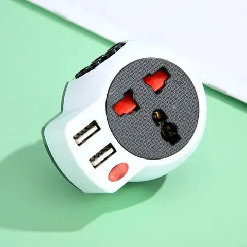 4-in-1 Multi Travel Adapter with Dual USB Port Black