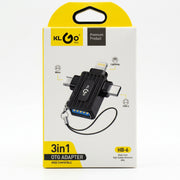 KLGO HB-6 3-in-1 USB OTG Adapter - (6972108923298)