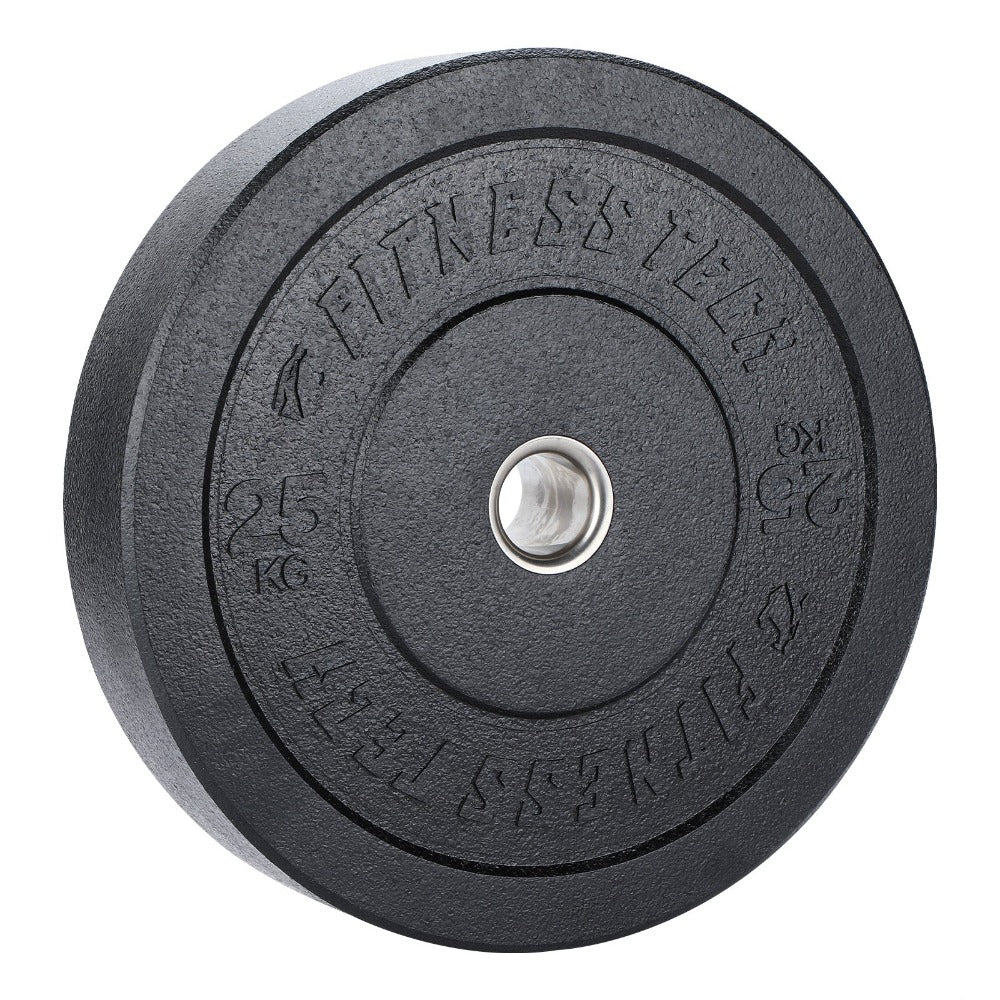Fitness Tech Hi-Temp Bumper Weight Plate Olympic Rubber Black