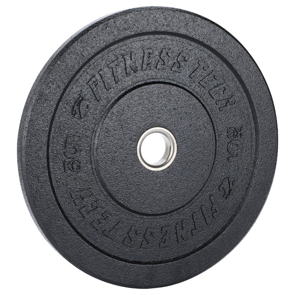 Fitness Tech Hi-Temp Bumper Weight Plate Olympic Rubber Black