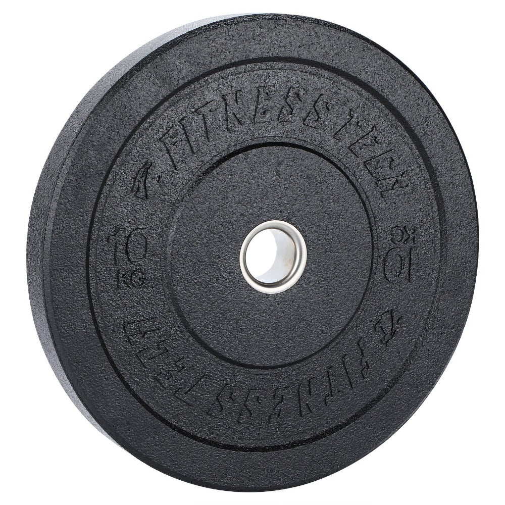 Fitness Tech Hi-Temp Bumper Weight Plate Olympic Rubber Black