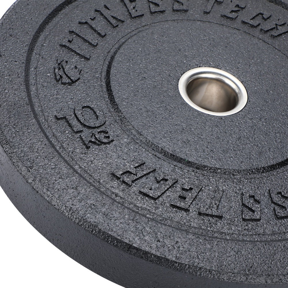 Fitness Tech Hi-Temp Bumper Weight Plate Olympic Rubber Black