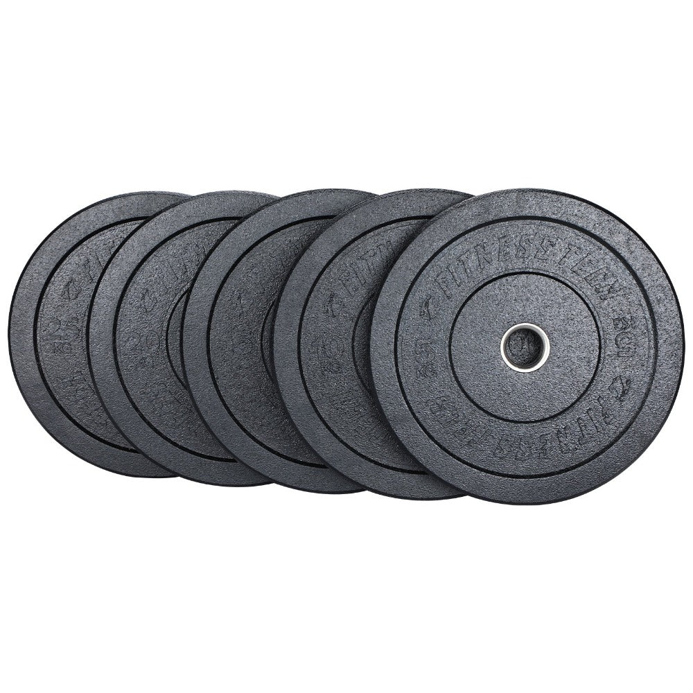 Fitness Tech Hi-Temp Bumper Weight Plate Olympic Rubber Black