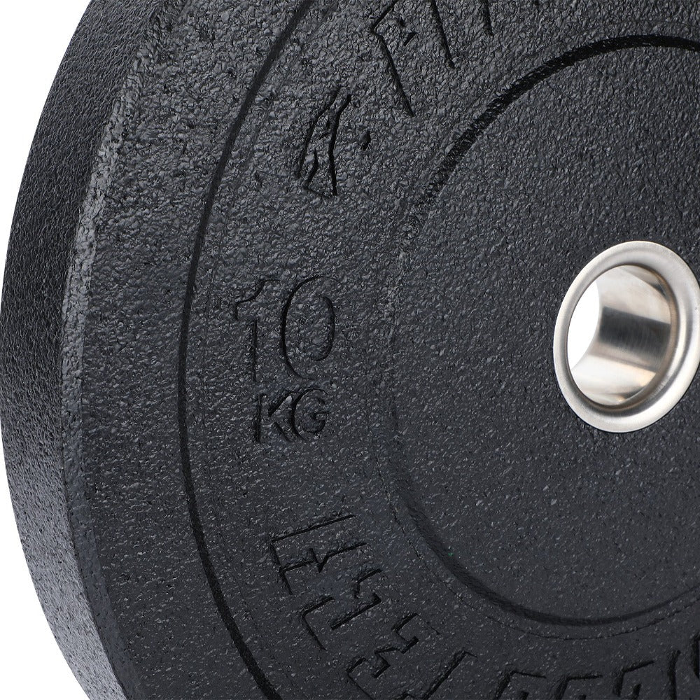 Fitness Tech Hi-Temp Bumper Weight Plate Olympic Rubber Black