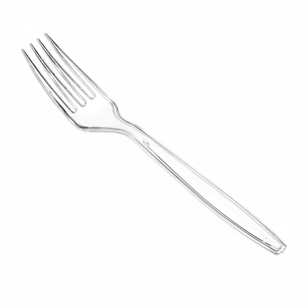 Strawplast Disposable Plastic Fork Transparent 50 Count