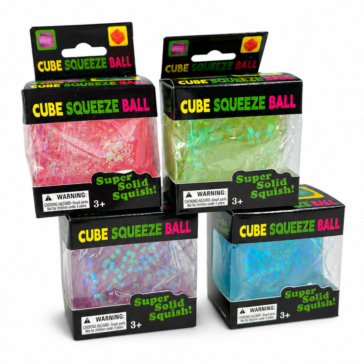 Glitter Cube Squishy Squeeze Fidget Toy
