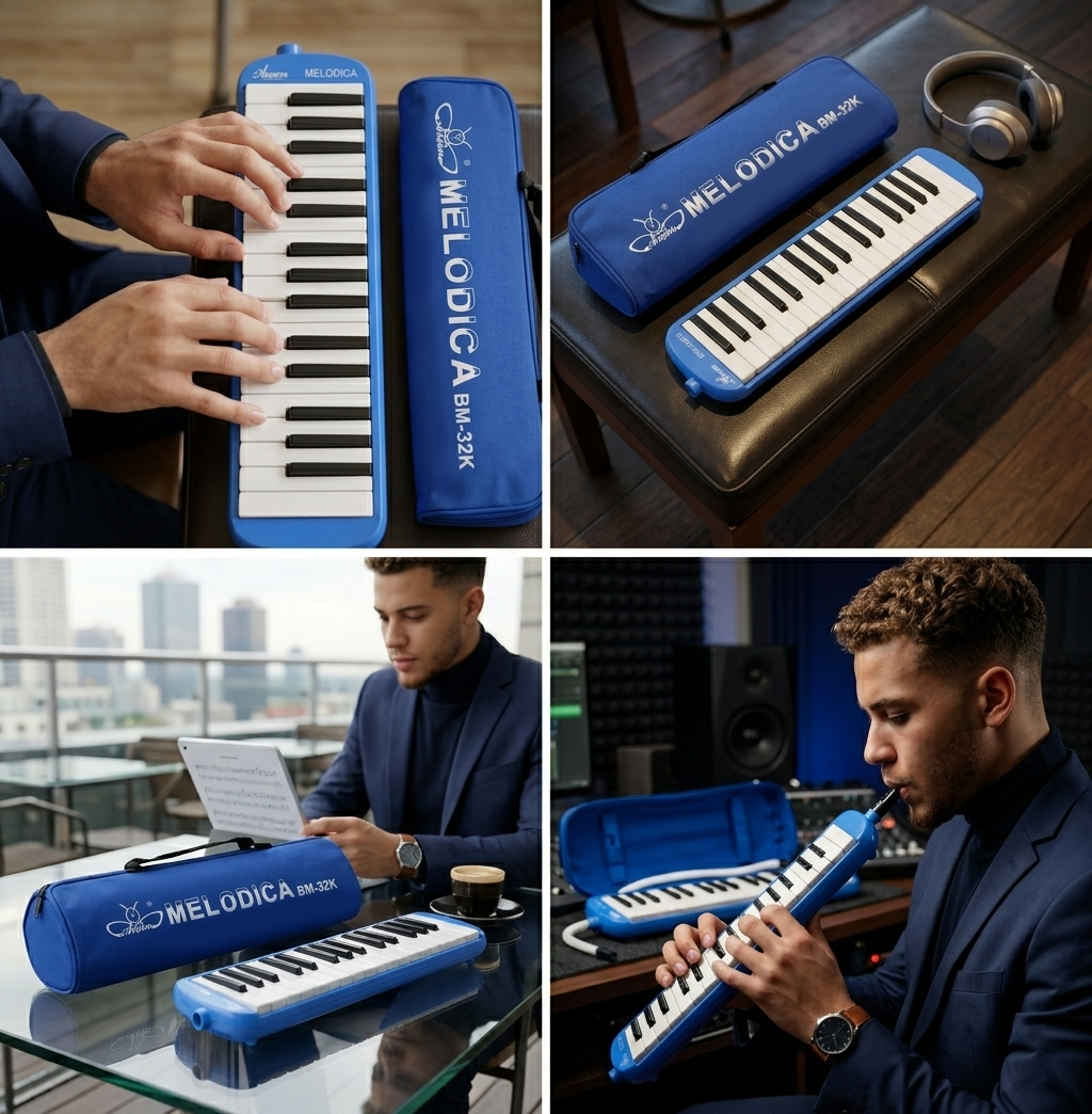 Melódica BM-32K – Instrumento de Teclado Portátil de 32 Teclas