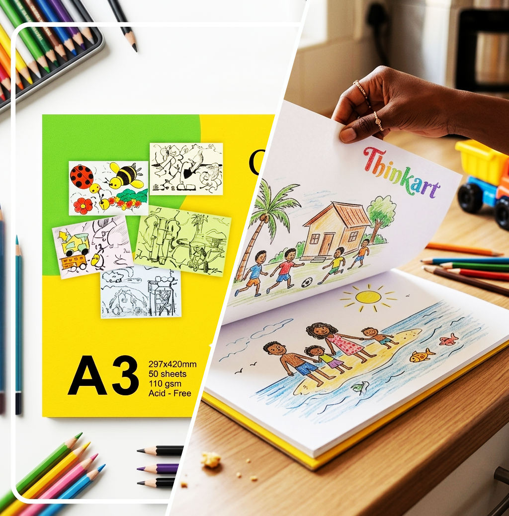 Thinkart Artist Colour Paper Pad A3 Size 50 Sheets-BLOCO CARTOLINA A3