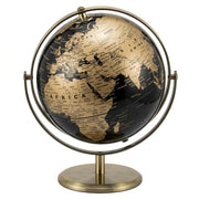 Metallic Black World Globe with Metal Stand 20 cm - (AYC329-31)