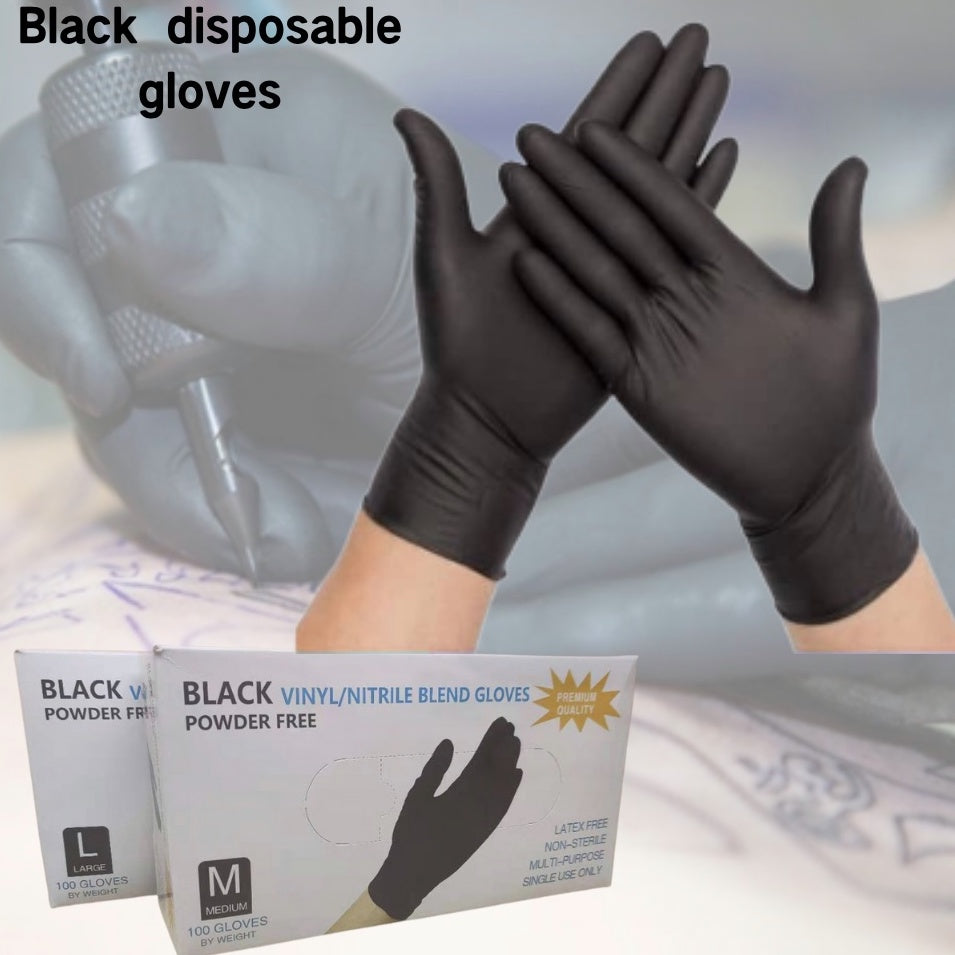 Disposable Nitrile Gloves Black 100 Count