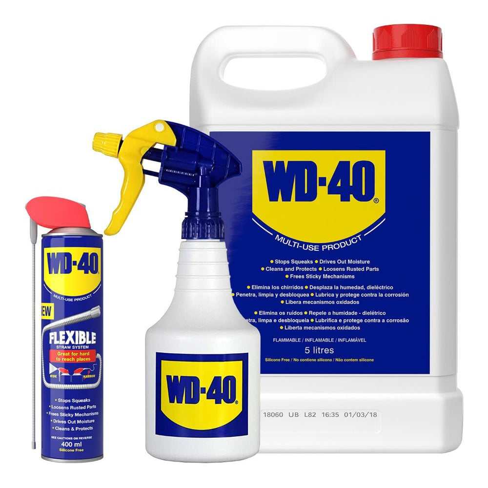 WD-40 Multi-Use Lubricant 1.3 gal Spray Bottle And Flexible 13.5 fl oz Straw