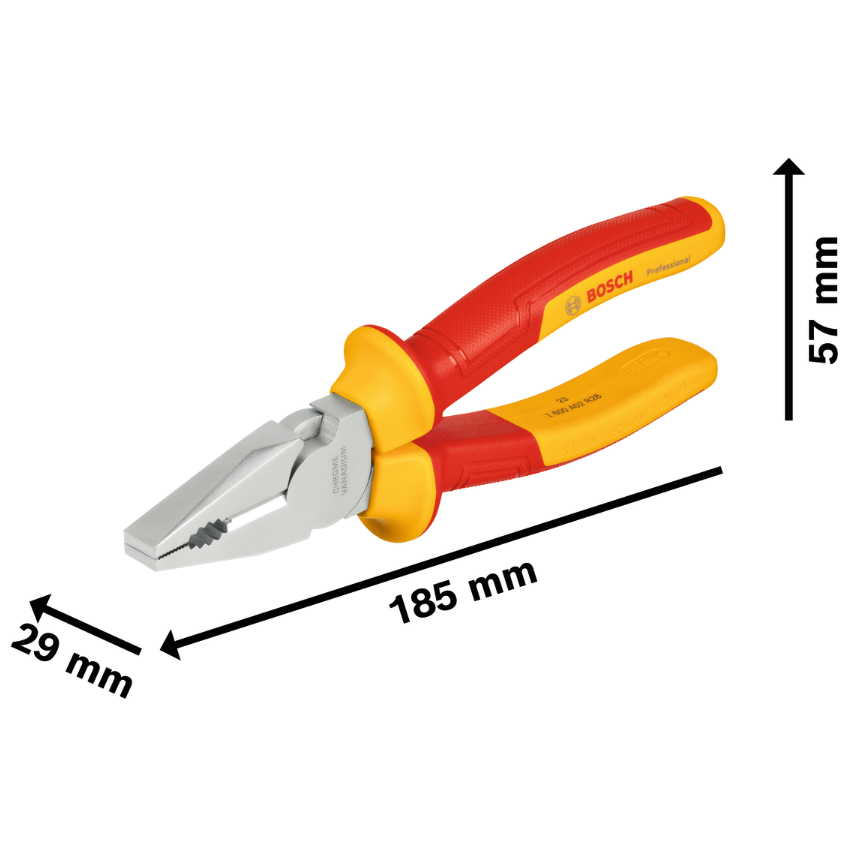 Bosch Professional VDE Combination Pliers 7.1 in