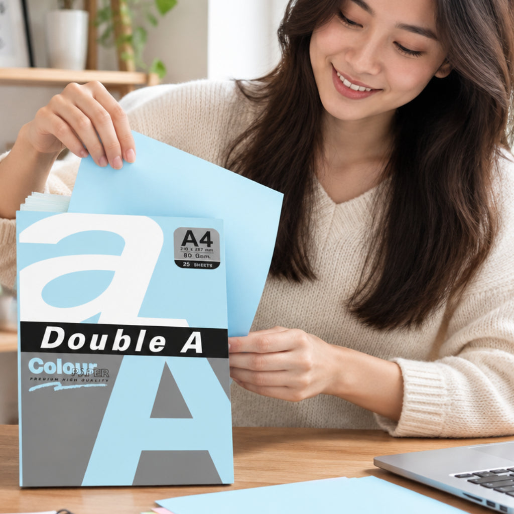Papel A4 Azul, Duoble A - 25 Folhas | Dê Vida e Cor aos Seus Projetos - (PAP0004)