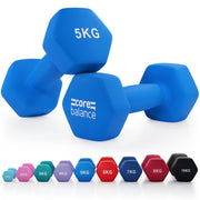 Core Balance Neoprene Hex Dumbbell Set of 2 Cast Iron