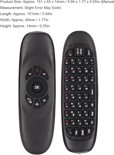 Rato Aéreo Sem Fios Controlo Remoto Teclado QWERTY para Android PC-AYC340-15