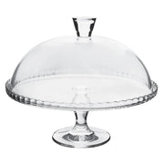 Pasabahçe Patisserie Glass Cake Stand with Pedestal and Cover 12.6in