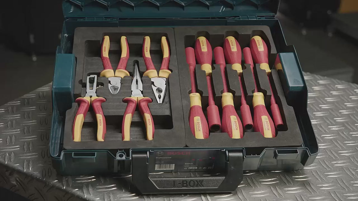 Load video: Bosch Professional VDE Diagonal Side Cutter 6.3 in