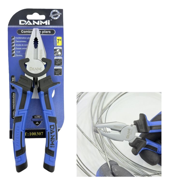 Danmi 7-inch Industrial Universal Pliers Chrome-Plated Steel