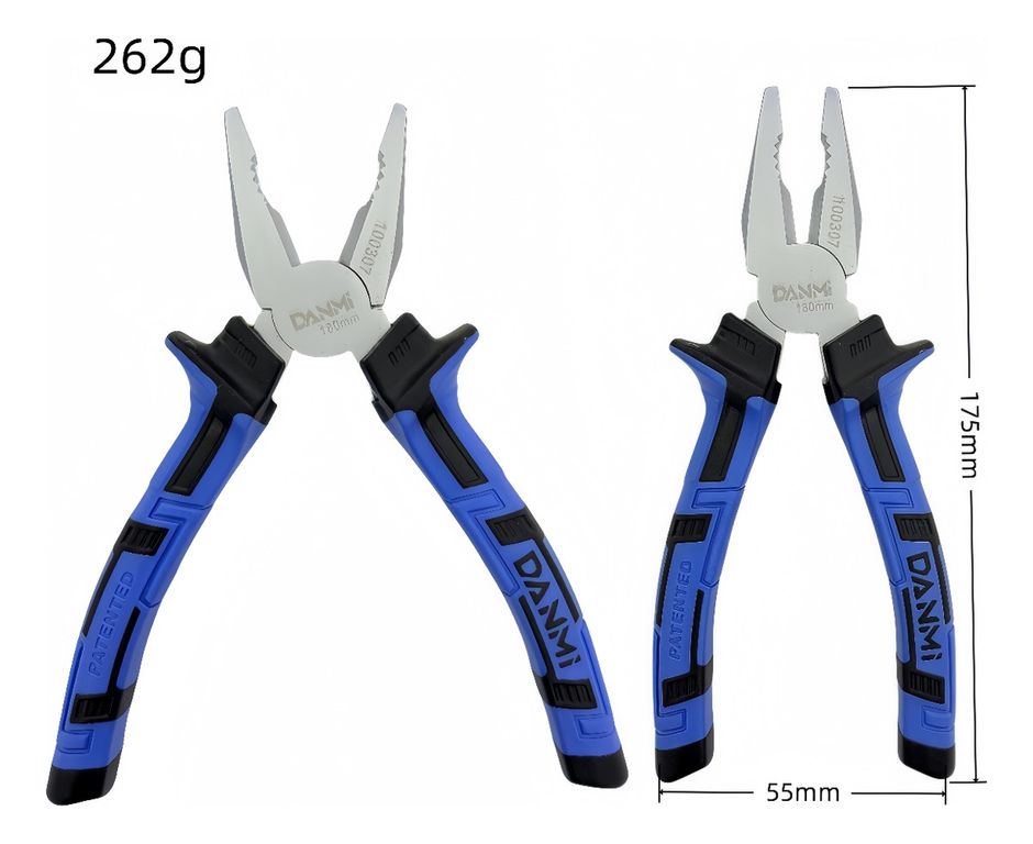 Danmi 7-inch Industrial Universal Pliers Chrome-Plated Steel