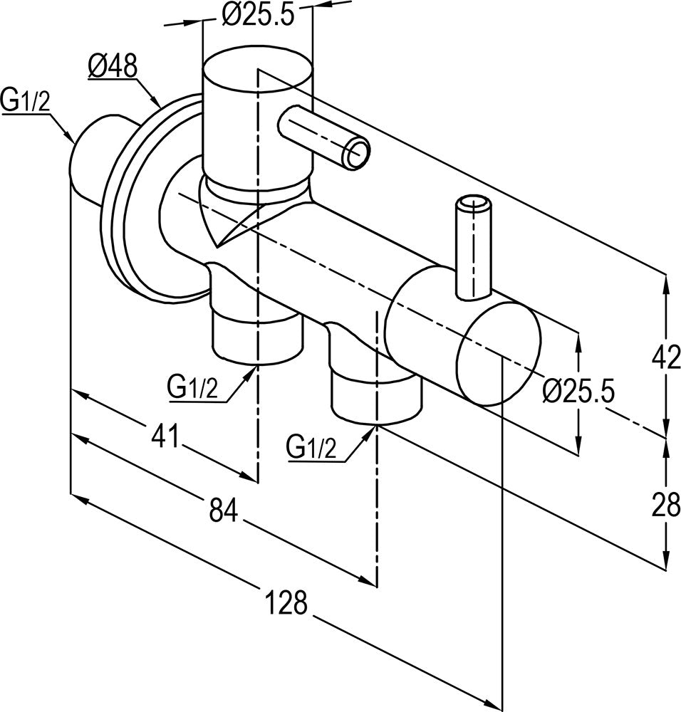 KLUDI RAK Dual Control Angle Valve DN15 Brass Chrome
