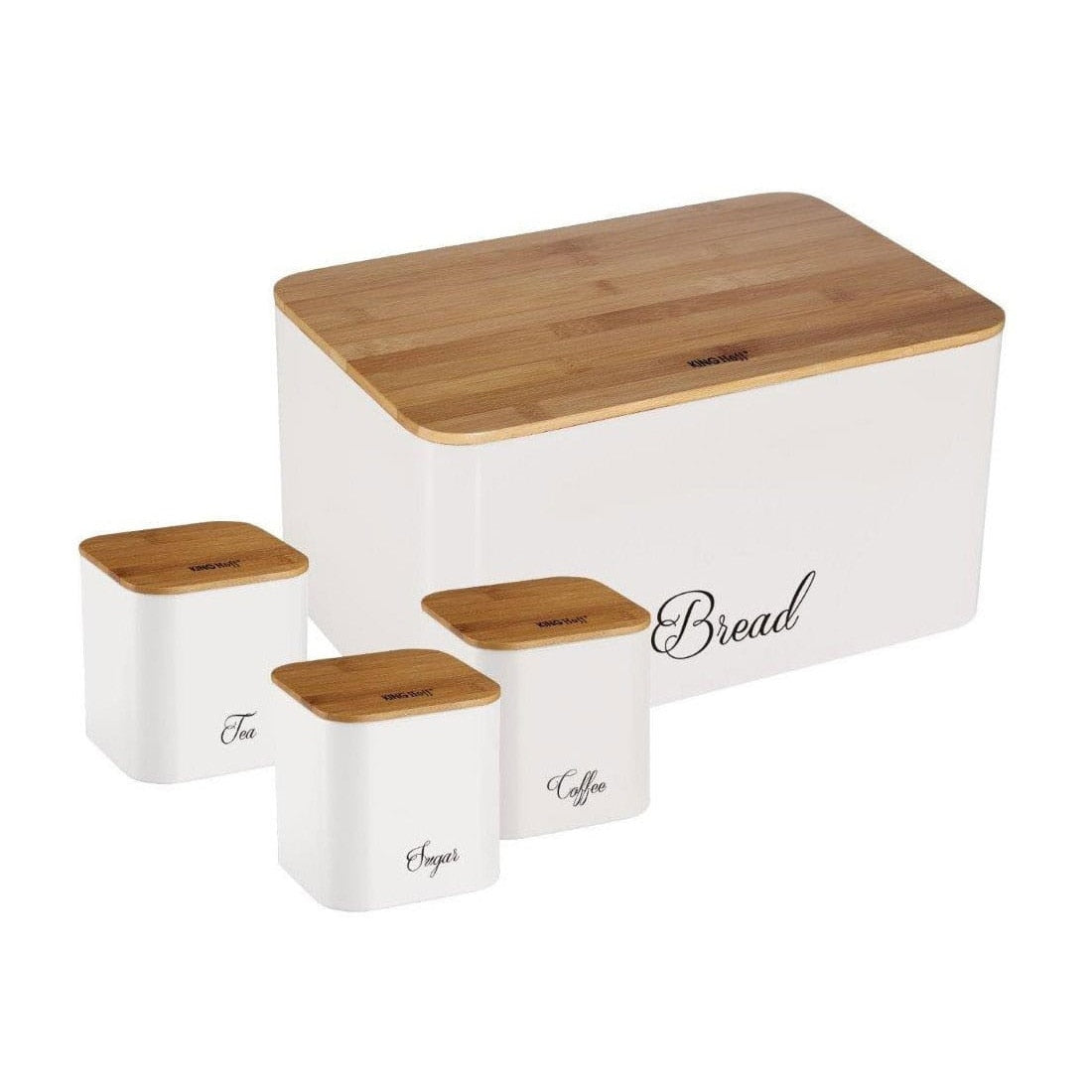 Kinghoff Bread Box and Storage Canister Set Cream