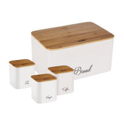Kinghoff Bread Box and Storage Canister Set Cream
