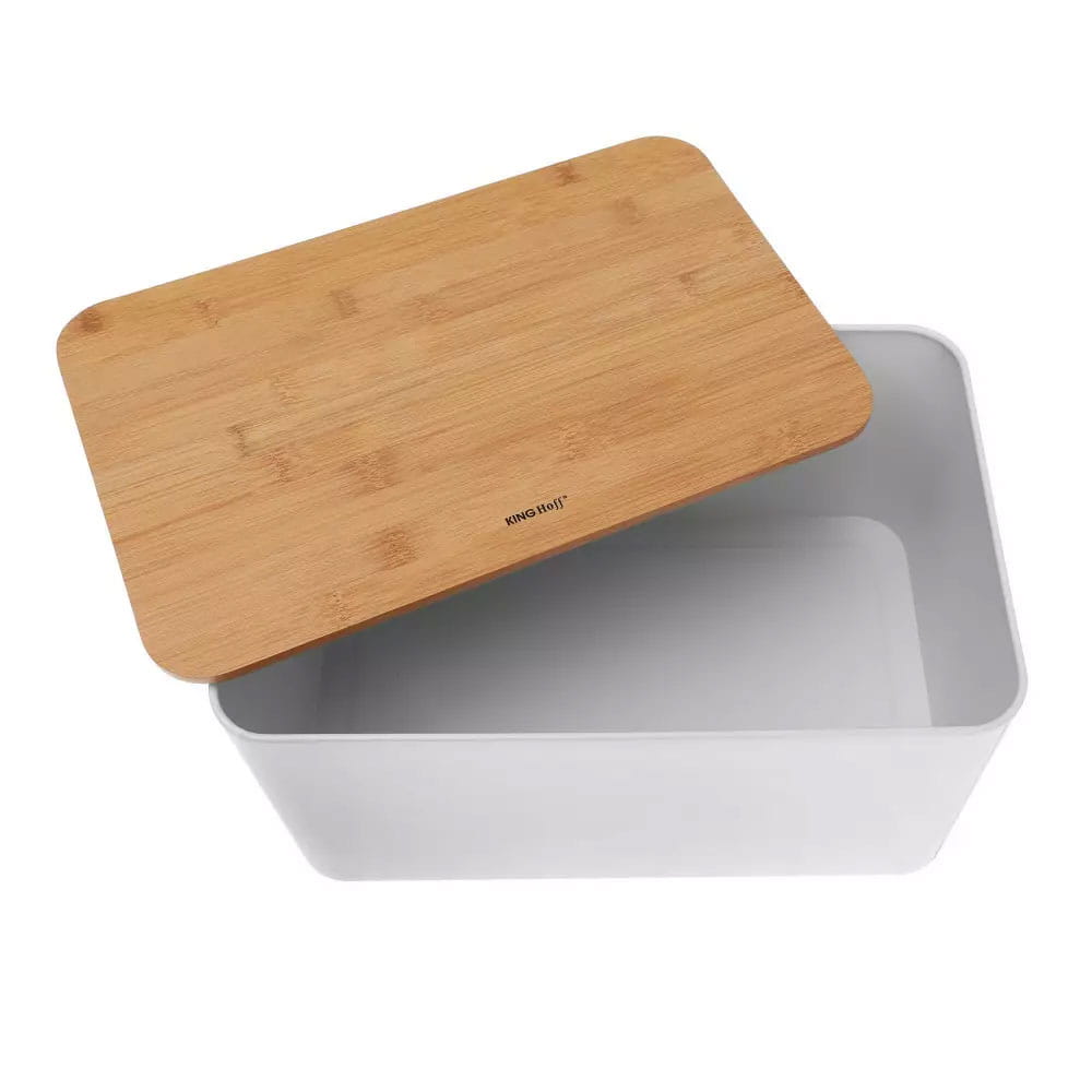 Kinghoff Bread Box and Storage Canister Set Cream