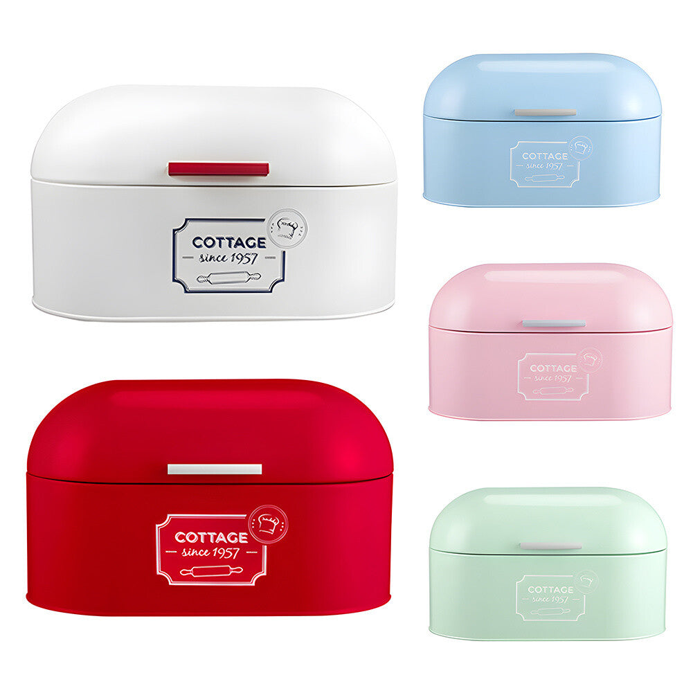 LIFELOOK Vintage Style Metal Bread Bin Kitchen Food Storage Container