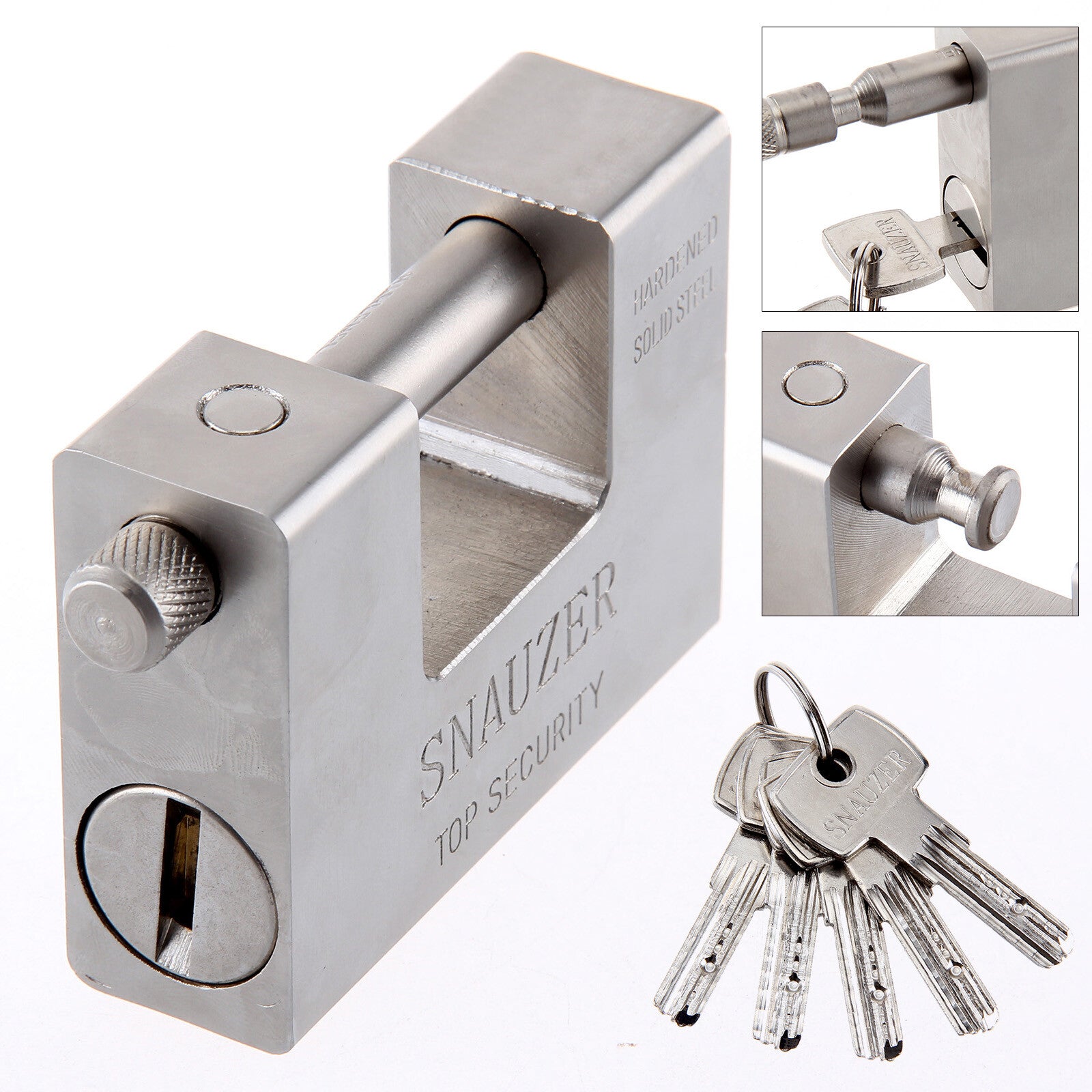 QngeNet 94mm Heavy Duty Armoured Steel Shutter Padlock 5 Keys