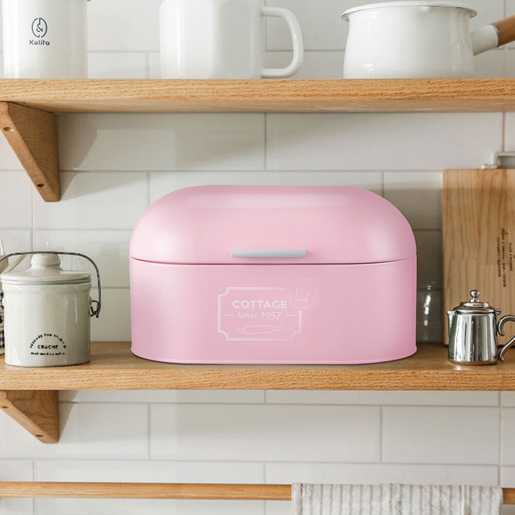 LIFELOOK Vintage Style Metal Bread Bin Kitchen Food Storage Container