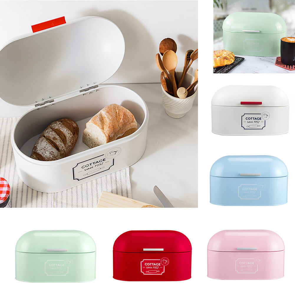 LIFELOOK Vintage Style Metal Bread Bin Kitchen Food Storage Container