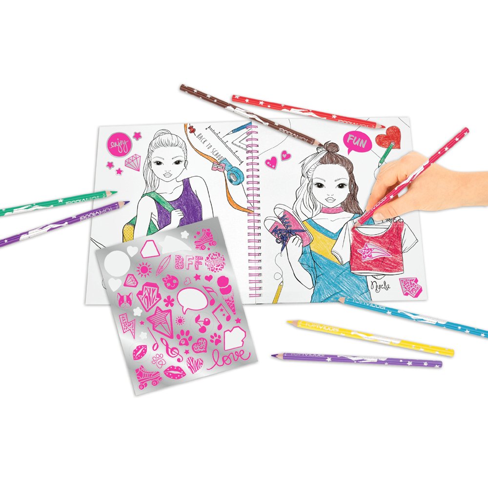Top Model Colouring Book with Reversible Sequins Design Notebook