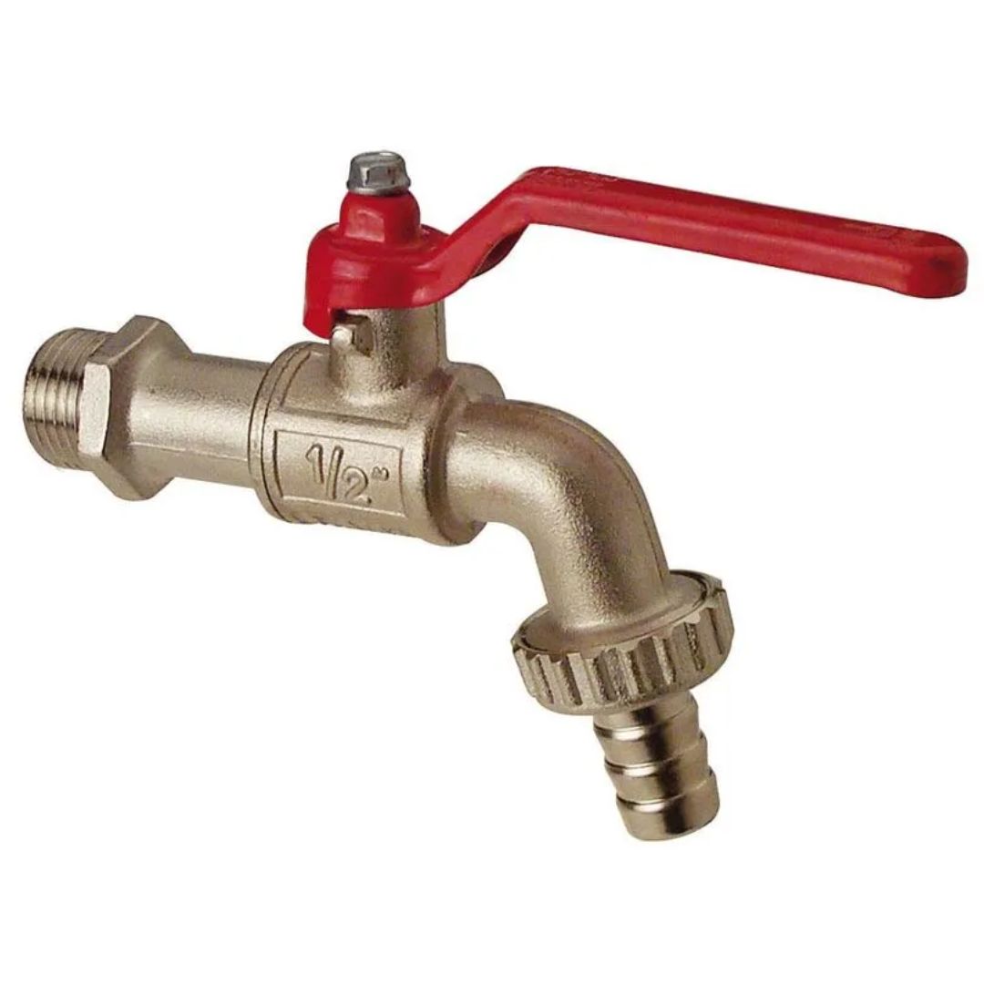 Wog Garden Ball Faucet with Lever 1/2in Red