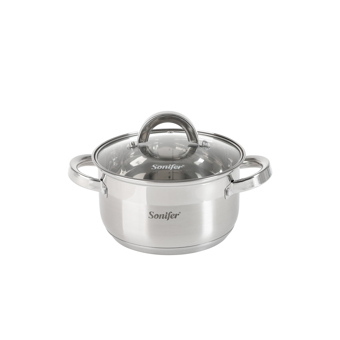 Sonifer Premium 6-Piece Stainless Steel Pot Set with Glass Lids