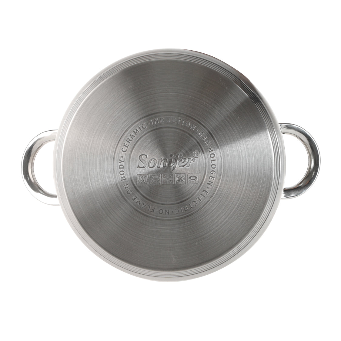 Sonifer Premium 6-Piece Stainless Steel Pot Set with Glass Lids